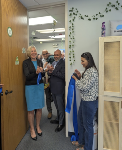Mayor McCombie entering the new facilities